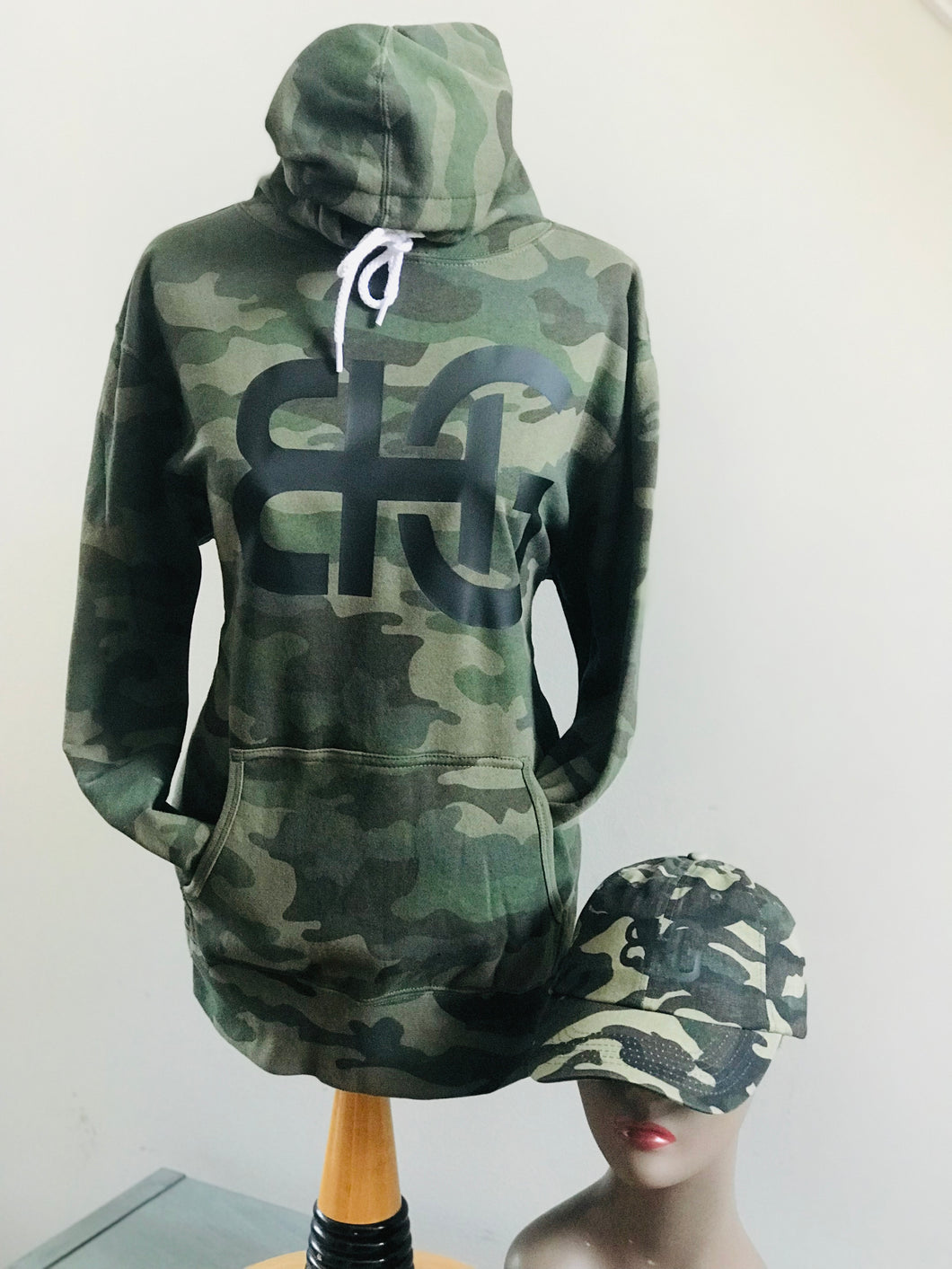 Camouflage Hoodie w/ Matching Dad Hat